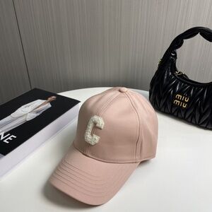 Celine Soft Pink Cap with Textured C